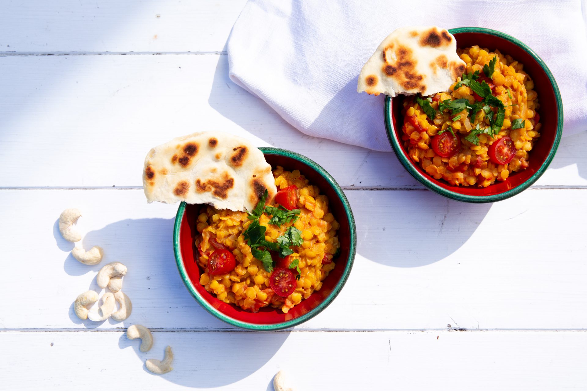 Linsen-Dhal mit Naan-Brot - Anja Tanas