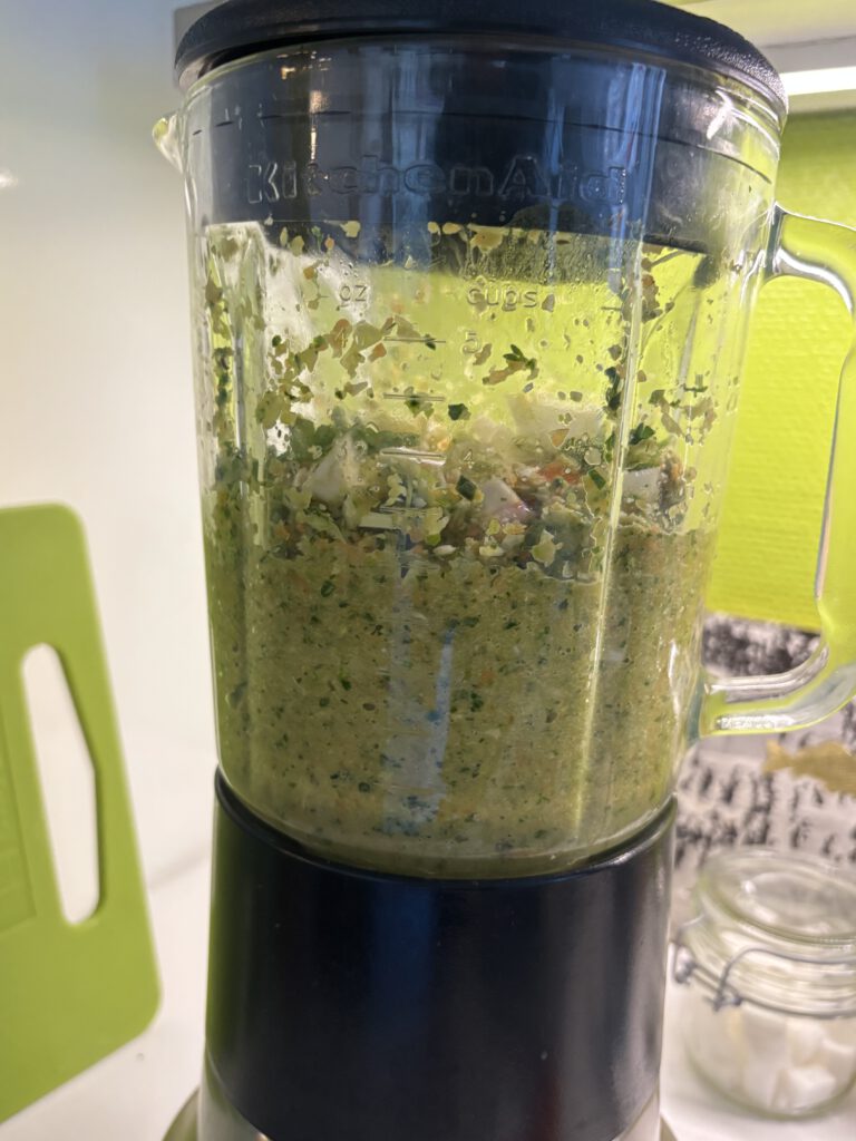 Gemüse im Mixer